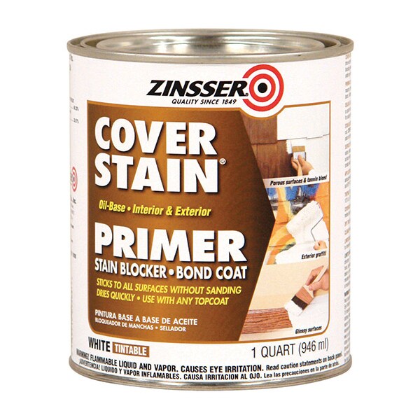 Zinsser 1 Qt White CoverStain OilBased Stain Block Primer 03504 Zoro